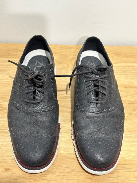 Cole Haan Other - Cole Haan Black Suede Wingtip Oxfords with White Sole